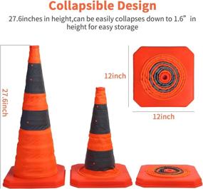 img 3 attached to Boost Safety with Sunnyglade Collapsible Reflective Traffic Purpose Occupational Health & Safety Products