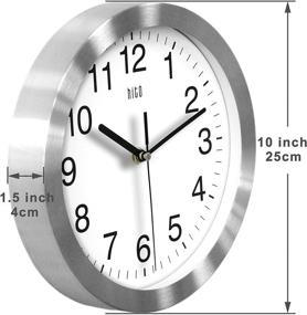 img 3 attached to 🕰️ Hito 10-inch Modern Silent Wall Clock with Non Ticking, Excellent Accurate Sweep Movement, Aluminum Frame and Glass Cover, Decorative for Kitchen, Living Room, Bedroom, Bathroom, Office (Silver)