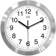 🕰️ hito 10-inch modern silent wall clock with non ticking, excellent accurate sweep movement, aluminum frame and glass cover, decorative for kitchen, living room, bedroom, bathroom, office (silver) logo