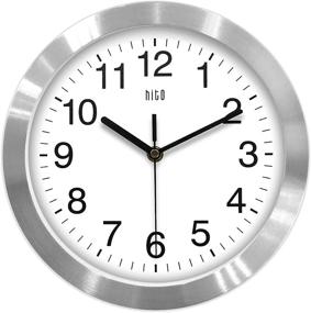 img 4 attached to 🕰️ Hito 10-inch Modern Silent Wall Clock with Non Ticking, Excellent Accurate Sweep Movement, Aluminum Frame and Glass Cover, Decorative for Kitchen, Living Room, Bedroom, Bathroom, Office (Silver)