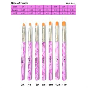 img 3 attached to 💅 XINYMANY Nail Art Brush Set: 7Pcs Gel Nail Brushes for Salon & Home Use