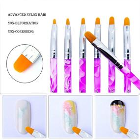 img 1 attached to 💅 XINYMANY Nail Art Brush Set: 7Pcs Gel Nail Brushes for Salon & Home Use