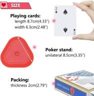 🃏 ihuixinhe triangle playing card holder & playing cards, poker size set of 2 with standard index in red & blue. also, poker playing card rack holder set of 4 in red, blue, green & yellow – total 6 pack логотип