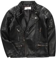 🧥 stylish and durable ljyh boys faux leather moto jacket in black - perfect for spring and autumn, ages 3-12 logo