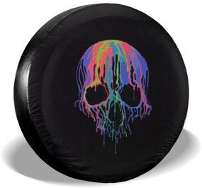 img 4 attached to Foruidea Melting Neon Skull Spare Tire Cover Waterproof Dust-Proof UV Sun Wheel Tire Cover Fit For Jeep