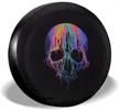 foruidea melting neon skull spare tire cover waterproof dust-proof uv sun wheel tire cover fit for jeep logo