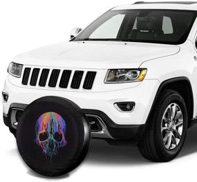 img 1 attached to Foruidea Melting Neon Skull Spare Tire Cover Waterproof Dust-Proof UV Sun Wheel Tire Cover Fit For Jeep