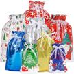 bowount christmas drawstring assorted wrapping gift wrapping supplies logo