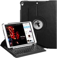 fintie 360 degree rotating keyboard case for ipad air 10.5" (3rd gen) 2019 / ipad pro 10.5" 2017 - smart stand cover with pencil holder, bluetooth keyboard, and wireless connectivity (black) logo