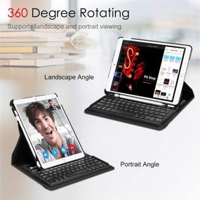 img 2 attached to Fintie 360 Degree Rotating Keyboard Case for iPad Air 10.5" (3rd Gen) 2019 / iPad Pro 10.5" 2017 - Smart Stand Cover with Pencil Holder, Bluetooth Keyboard, and Wireless Connectivity (Black)