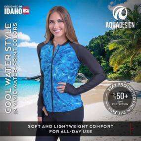 img 2 attached to 👙 Aqua Design Women's UV Sleeve Guard for Swimwear & Beach Cover-Ups