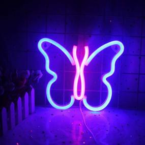 img 4 attached to 🦋 Butterfly Neon Lights: Magical Pink & Blue Wall Decor for Kids Room, Bedroom, Christmas Party, and More!