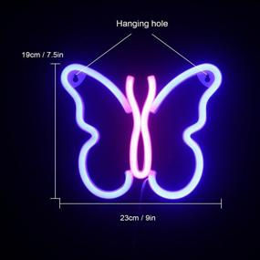 img 3 attached to 🦋 Butterfly Neon Lights: Magical Pink & Blue Wall Decor for Kids Room, Bedroom, Christmas Party, and More!