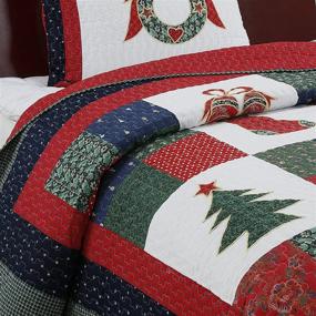 img 1 attached to Christmas Reversible Coverlet Bedspread Washable