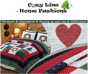 img 2 attached to Christmas Reversible Coverlet Bedspread Washable