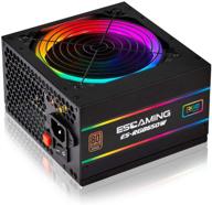 💥блок питания esgaming pc мощностью 650 вт | psu сертифицированный 80 plus bronze с argb-подсветкой | atx игровой блок питания | тихий 120 мм rgb-вентилятор | гарантия 10 лет логотип