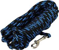 🐾 dogs my love braided nylon rope tracking dog leash - black/blue, 15-30 feet, 1/4" diameter - small breed training lead logo