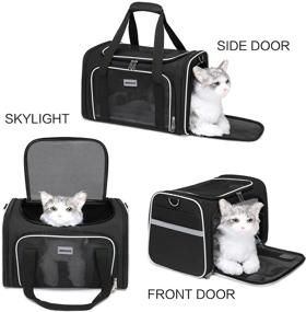 img 3 attached to SERCOVE Soft Pet Carrier - ideal for transporting small and medium-sized cats, dogs, rabbits, and birds. Foldable and breathable design.