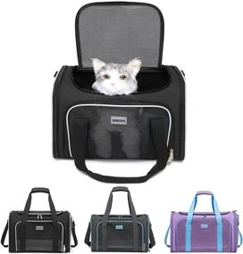 img 4 attached to SERCOVE Soft Pet Carrier - ideal for transporting small and medium-sized cats, dogs, rabbits, and birds. Foldable and breathable design.