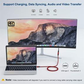 img 2 attached to 🔌 2-Pack 0.65FT USB Type C Extension Cable - USB-C 3.1 Gen2 10Gbps Female to USBC Male Adapter (Thunderbolt 3 Compatible) - Extender Cord for Nintendo Switch, MacBook Pro, Mac Air, Surface Go, Oculus Quest Link