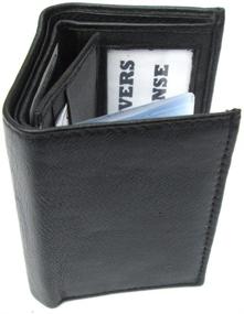 img 1 attached to Classic Trifold Black Leather Wallet