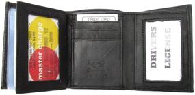 img 3 attached to Classic Trifold Black Leather Wallet