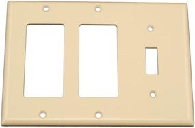 img 1 attached to Leviton 3-Gang Wallplate: 1-Toggle, 2-Decora/GFCI Combo, Device Mount, Light Almond