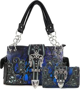 img 4 attached to Justin West Camouflage Rhinestone Crossbody