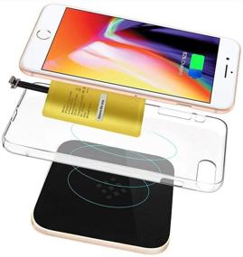 img 1 attached to 🔌 iOS Wireless Charger Adapter, Qi Receiver Compatible with iPhone 5, 5S, 6, 6S, 6 Plus, 7, 7S, 7 Plus, SE, Charging Pad