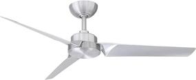 img 4 attached to 52in Brushed Aluminum Roboto 3-Blade Smart Ceiling Fan for Indoor and Outdoor Use with Remote Control