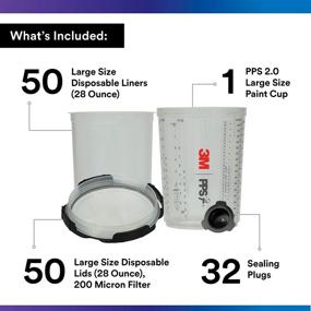 img 3 attached to 🎨 3M PPS 2.0 Large Spray Gun Cup Kit, 26024, 28 oz, Cars, Furniture, House, 1 Paint Cup, 50 Disposable Lids & Liners, 200-Micron Filter, 32 Sealing Plugs