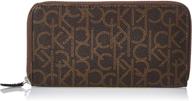 calvin klein chocolate printed continental women's handbags & wallets logo