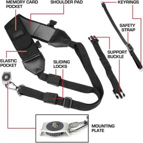 img 2 attached to 📸 USA GEAR Camera Sling Shoulder Strap: Adjustable, Neoprene, Safety Tether, Accessory Pocket - Compatible with Canon, Nikon, Sony DSLR and Mirrorless Cameras (Black)