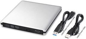 img 1 attached to 📀 MthsTec USB 3.0 External Blu-ray Burner/Writer with 3D Blu-ray Disc Playback and ODD HDD Interchangeable Case - Silver, Mac Pro Air & Windows 10 Compatible