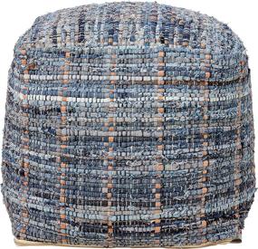 img 3 attached to Denim Delight: Christopher Knight Home Harris Fabric Pouf - Stylish Comfort for Your Living Space