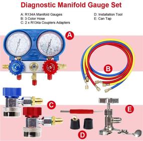 img 2 attached to B4B BANG 4 BUCK AC Diagnostic Manifold Gauge Kit: Ultimate Air Conditioning Charging and Vacuum Pump Evacuation for R134A, R404A, R410A, R22 Refrigerants