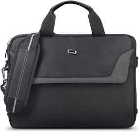 img 4 attached to 👜 Solo New York Flatiron Slim Laptop Briefcase: Sleek Black/Grey Design for 14.1-Inch Laptops