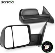 🚗 scitoo towing mirrors compatible with dodge ram 1500 (2002-2008) and ram 2500/3500 (2003-2009) pickups - power heated pair of side view mirrors for passenger and driver logo