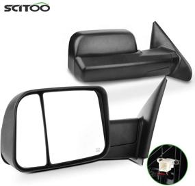 img 4 attached to 🚗 SCITOO Towing Mirrors Compatible with Dodge Ram 1500 (2002-2008) and Ram 2500/3500 (2003-2009) Pickups - Power Heated Pair of Side View Mirrors for Passenger and Driver