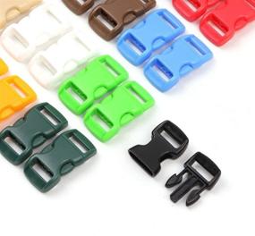 img 2 attached to 🎒 PENTA ANGEL 40-Pack 3/8" Plastic Curved Buckle | DIY Craft Webbing Contoured Side Quick Release Buckle | for Bracelets, Backpacks, Tactical Bags & Gear | 20 Color Options