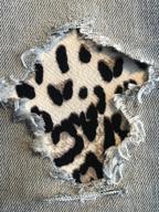 🐆 ivory and gray cheetah leopard print stretch peek-a-boo denim patches by holey patches in various sizes (2-6 inches x 6 inches) logo