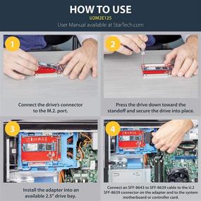 img 1 attached to 🔴 StarTech.com M.2 to U.2 Adapter - High-Speed PCIe NVMe SSD Converter - Red