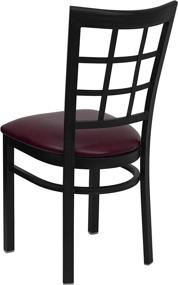 img 2 attached to 🪑 Black Metal Restaurant Chair with Window Back - Burgundy Vinyl Seat by Flash Furniture HERCULES Series