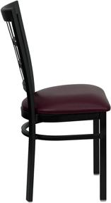 img 1 attached to 🪑 Black Metal Restaurant Chair with Window Back - Burgundy Vinyl Seat by Flash Furniture HERCULES Series