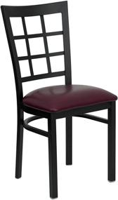 img 4 attached to 🪑 Black Metal Restaurant Chair with Window Back - Burgundy Vinyl Seat by Flash Furniture HERCULES Series