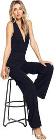 img 2 attached to MAKEMECHIC Sleeveless Jumpsuits Rompers 1 Black Women's Clothing