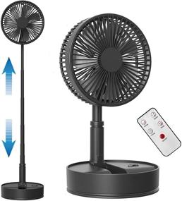 img 4 attached to 🌀 Koonie 8-Inch Foldaway Oscillating Fan: Remote Control, Rechargeable Battery, Timer, 4 Speeds - Ideal for Bedroom, Camping & Outdoor Use