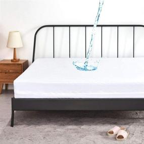 img 4 attached to 🛏️ CO-Z Waterproof Mattress Protector King Size: Zippered 6-Sided Cover, Ultra Soft Knit Fabric Encasement, Machine Washable, White