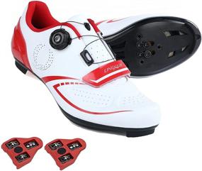 img 4 attached to 🚲 Men Women Cycling Shoes - Indoor and Outdoor Compatible with Peloton Bike Shoe, Delta Cleat Clip-in Road Bike Shoes