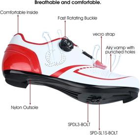 img 2 attached to 🚲 Men Women Cycling Shoes - Indoor and Outdoor Compatible with Peloton Bike Shoe, Delta Cleat Clip-in Road Bike Shoes